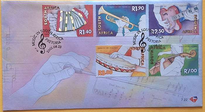 South Africa 2001 Music FDC 7.22
