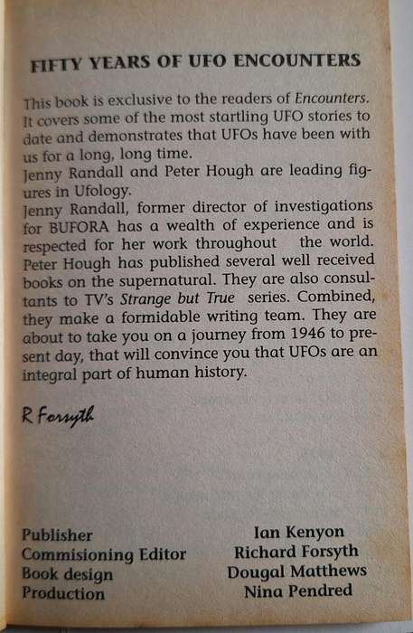 50 Years of UFO Encounters by Jenny Randales and Peter Hough Paperback