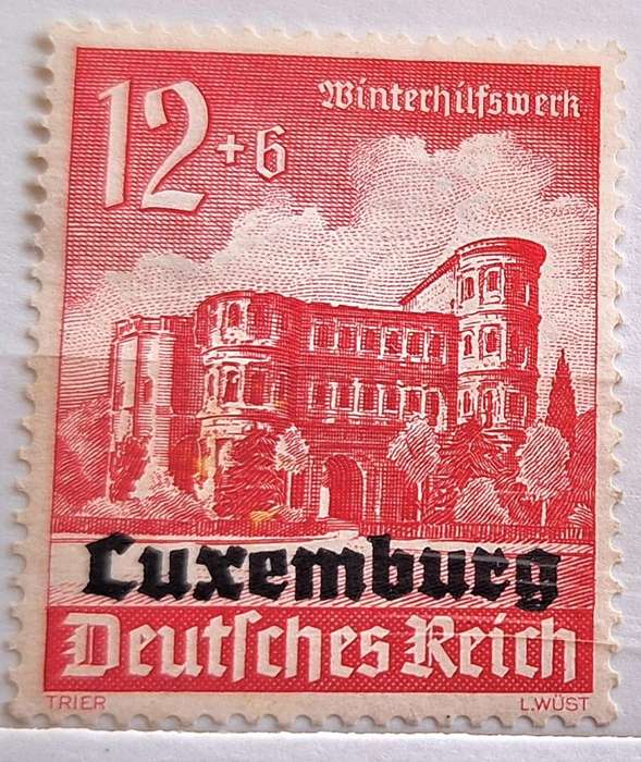 German Occupation of Luxembourg 1940 1 Unused Hinged Overprint stamp