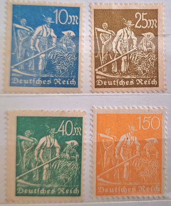Germany 1923 General Issue: Farmer 4 Unused Hinged stamps