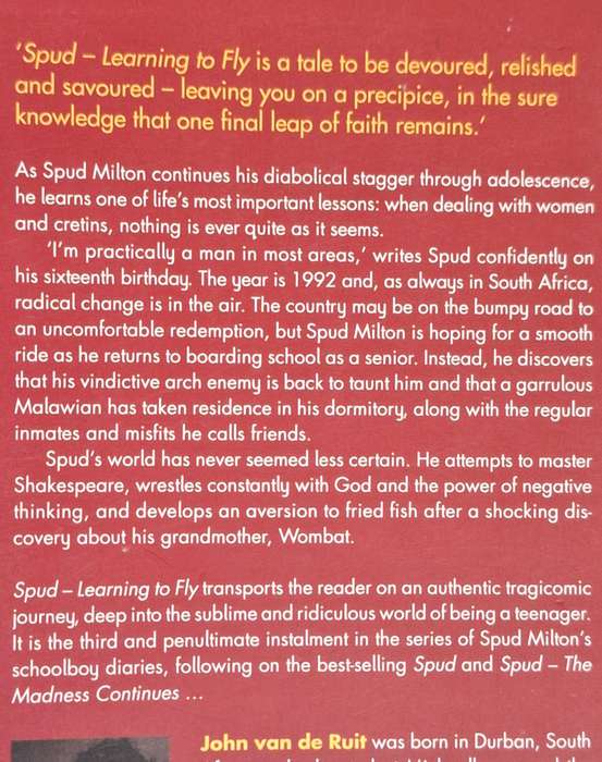 Spud: Learning to Fly by John van de Ruit Paperback SIGNED & INSCRIBED