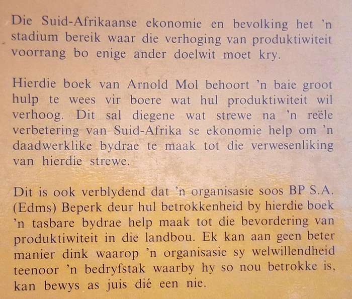 Motiveer jou Plaasarbeider deur Arnold Mol Hardeband 1984 Eerste Uitgawe Tweede Druk GETEKEN