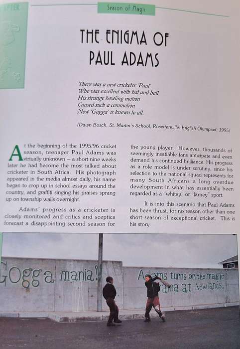 Season of Magic: The Paul Adams Story by Gert Bam, Pippa Visser, June Bam Paperback SIGNED