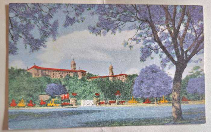 Sparham Ford Post Card Union Buildings and Jacarandas, Pretoria