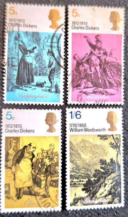 GB 1970 British Authors 4 Used stamps from Set of 5