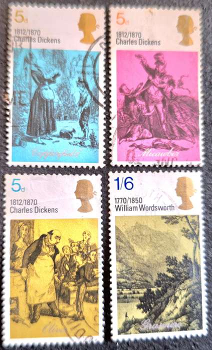 GB 1970 British Authors 4 Used stamps from Set of 5
