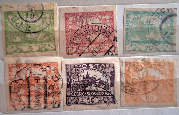 Czechoslovakia 1919/20 Pictorial Definitive 6 Imperforate Used stamps