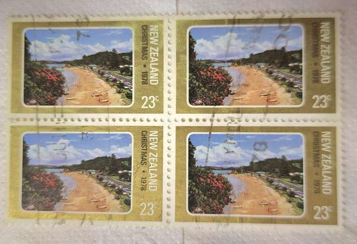 New Zealand 1978 Christmas Block of 4 Used 23c stamps
