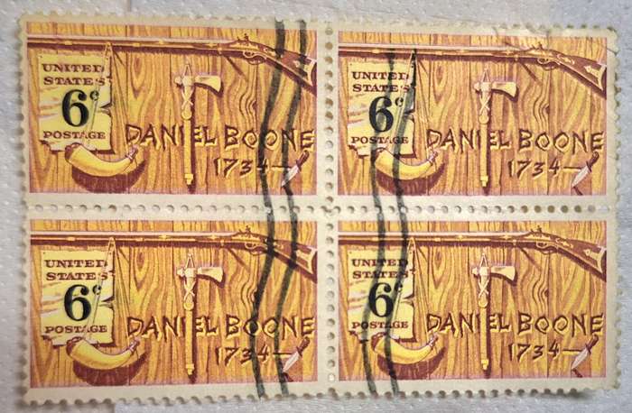 USA 1968 Daniel Boone Block of 4 Used stamps