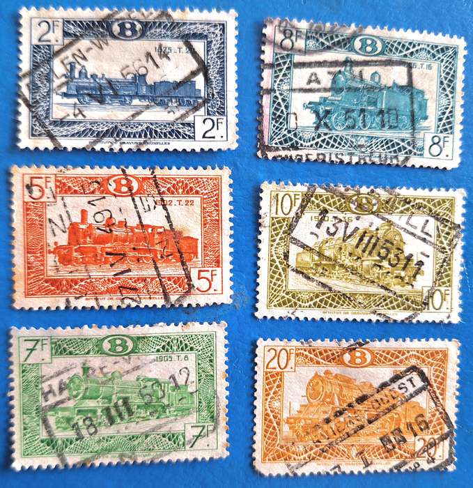 Belgium 1949 Railway Parcel stamps 6 Used stamps