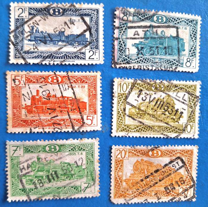 Belgium 1949 Railway Parcel stamps 6 Used stamps