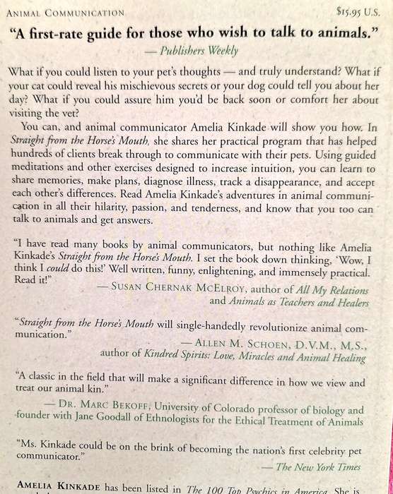 Straight from the Horse's Mouth by Amelia Kinkade Paperback AUTHOR INSCRIPTION