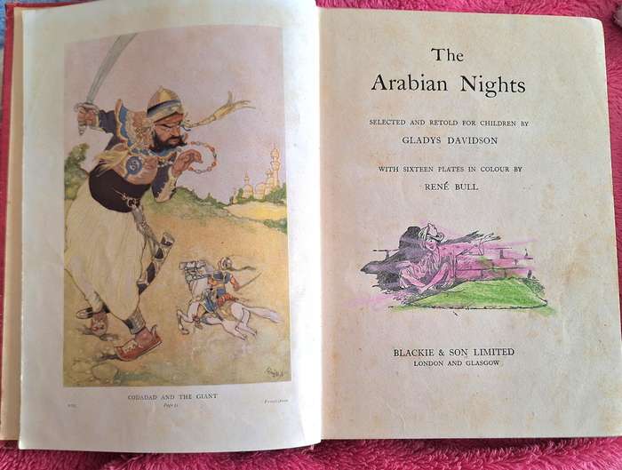 The Arabian Nights by Gladys Davidson Hardcover Inscription dated 1952