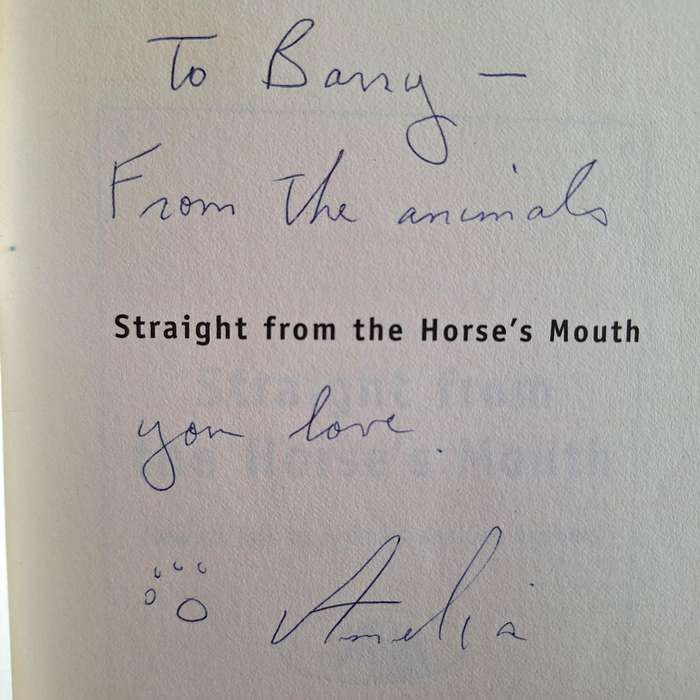Straight from the Horse's Mouth by Amelia Kinkade Paperback AUTHOR INSCRIPTION