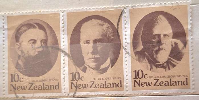 New Zealand 1979 Statesmen Strip Set of 3 Used stamps