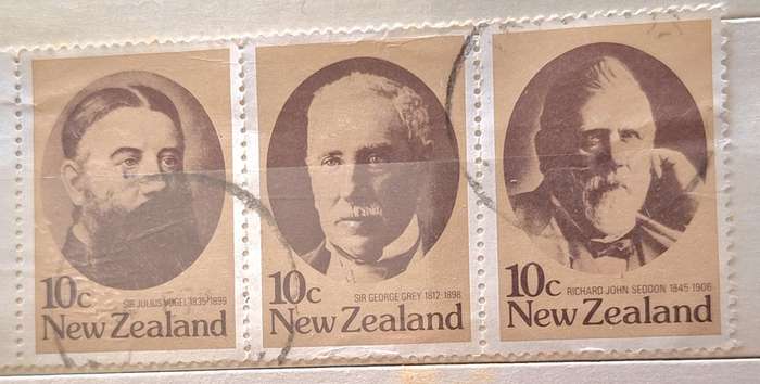 New Zealand 1979 Statesmen Strip Set of 3 Used stamps