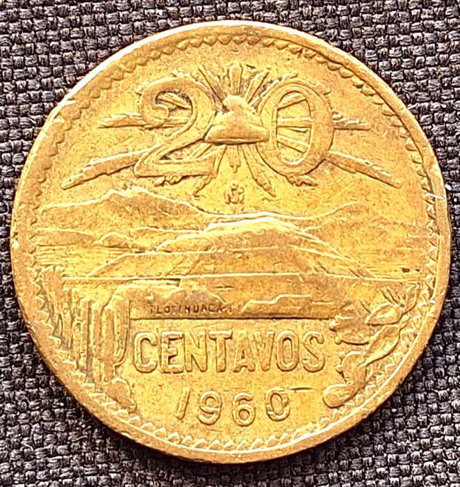 Mexico 1960 20 Centavos Brass