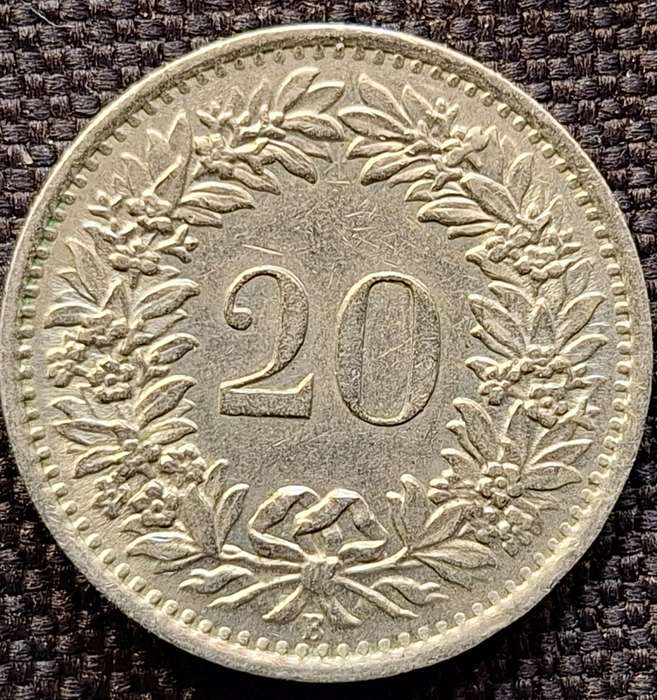 Switzerland 1969 B 20 Rappen Libertas Copper-nickel