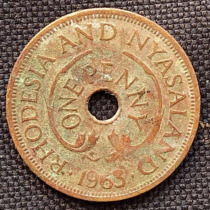 Rhodesia and Nyasaland 1963 Elizabeth II One Penny Bronze