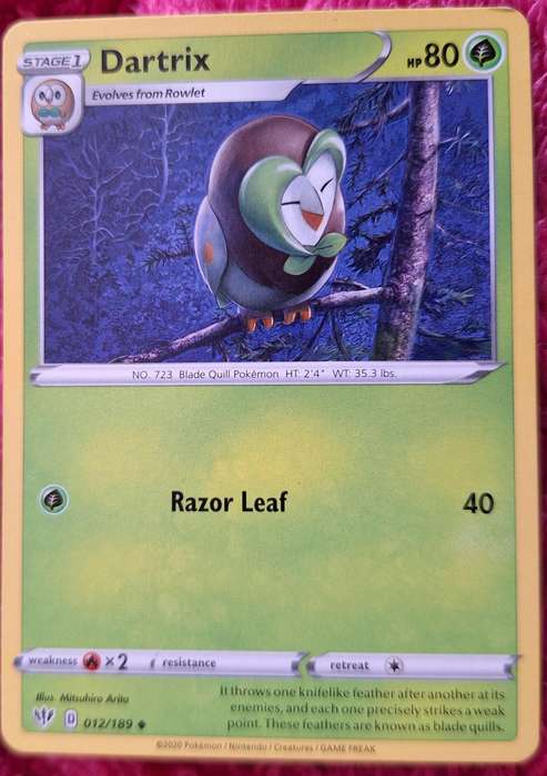 Pokemon 2020 Darkness Ablaze 012/189 Dartrix