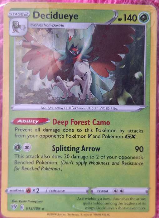 Pokemon 2020 Darkness Ablaze 013/189 Decidueye (Holo)