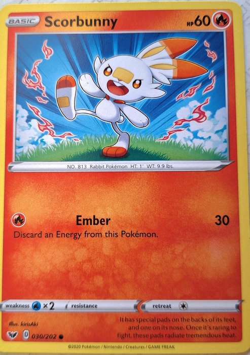 Pokemon 2020 Sword & Shield (Base) 030/202 Scorbunny