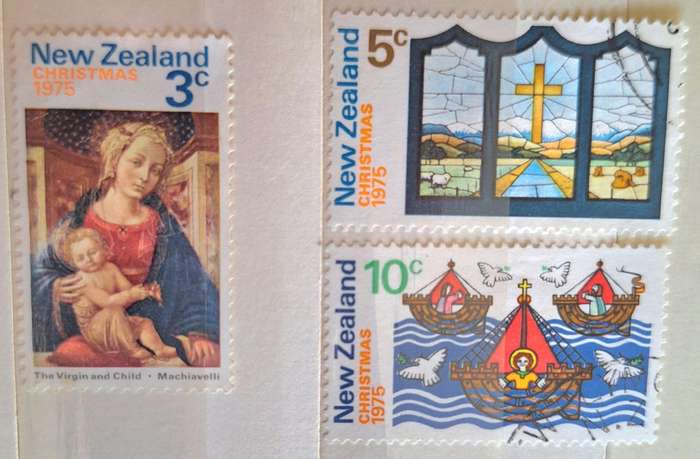 New Zealand 1975 Christmas Set of 3 Used Hinged stamps