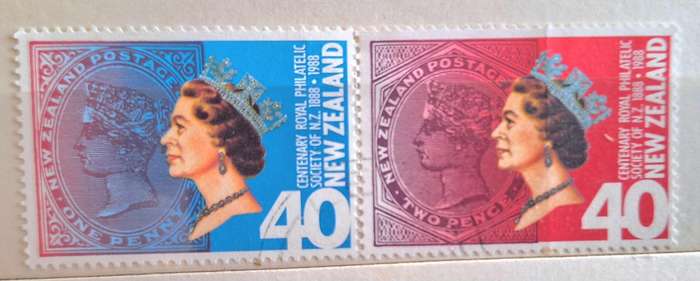 New Zealand 1988 Philately Centenary Joined Pair of Used Hinged stamps
