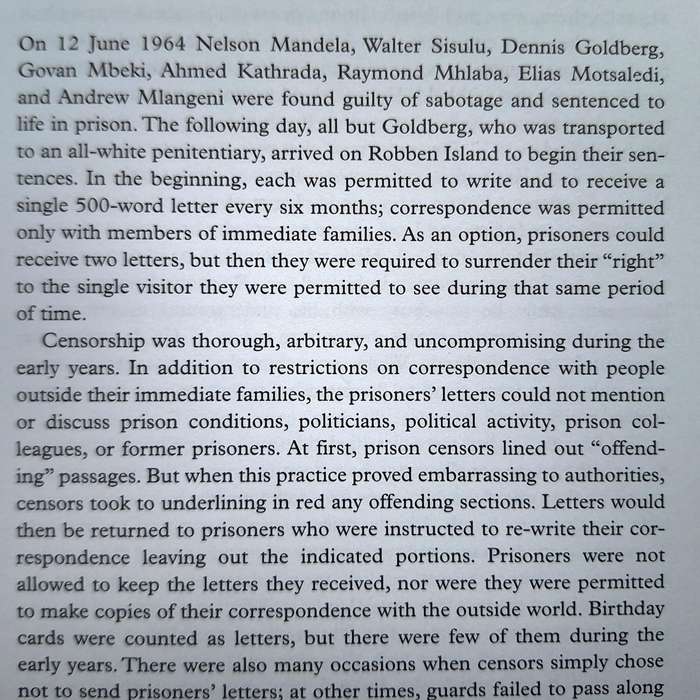 Letters From Robben Island, A selection of Ahmed Kathrada`s Prison Correspondence 1964-1989, SIGNED