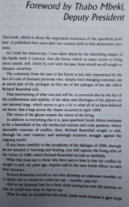 Mission Improbable: A Piece of the South African Story by Richard Rosenthal P/back AUTHOR INSCRIBED