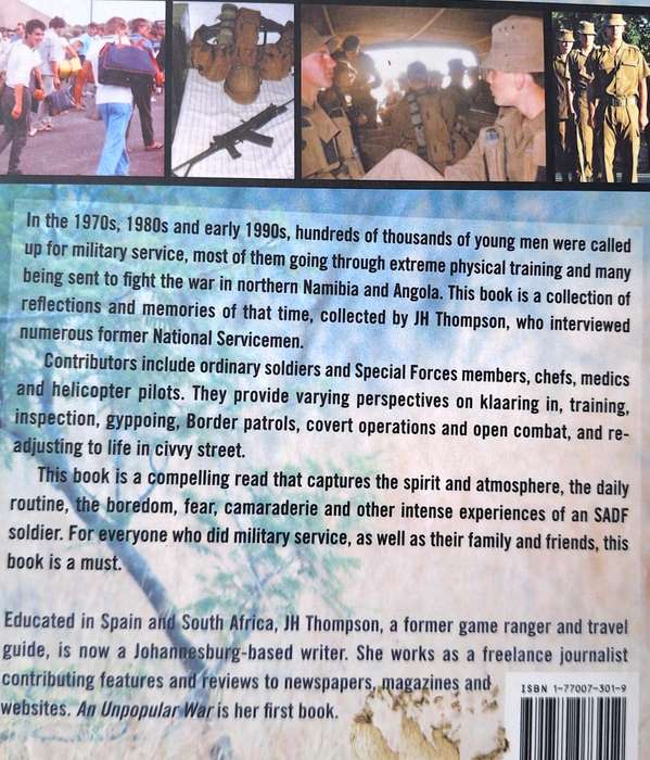 An Unpopular War by JH Thompson Paperback  SIGNED