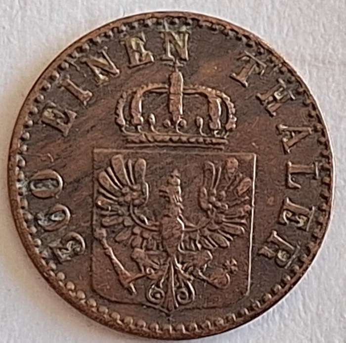German States Prussia 1865 A 1 Pfennig Copper