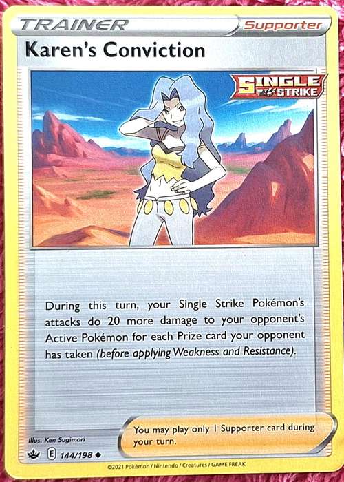 Pokemon 2021 Chilling Reign 144/198 Karen's Conviction