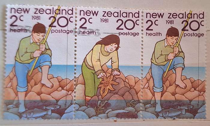 New Zealand 1981 Block of 3 Used Health Issue stamps