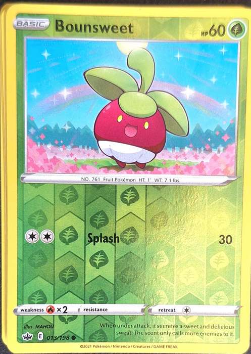 Pokemon 2021 Chilling Reign 013/198 Bounsweet (Reverse Holo)