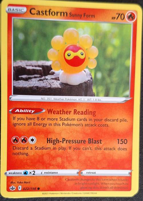 Pokemon 2021 Chilling Reign 022/198 Castform Sunny Form