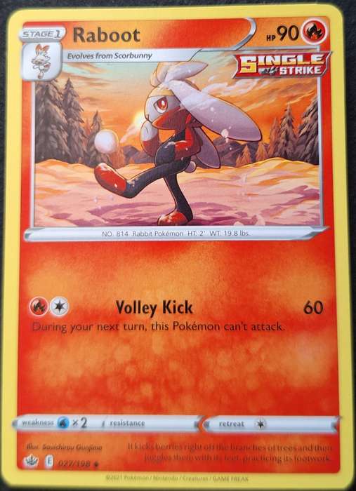 Pokemon 2021 Chilling Reign 027/198 Raboot