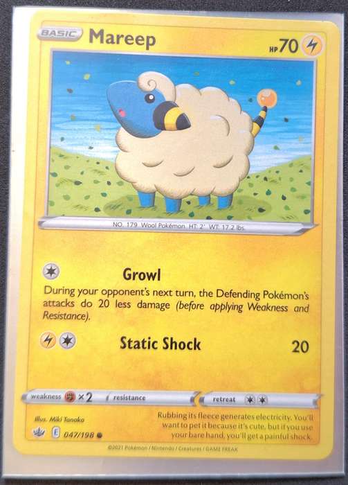 Pokemon 2021 Chilling Reign 047/198 Mareep (In a cover)