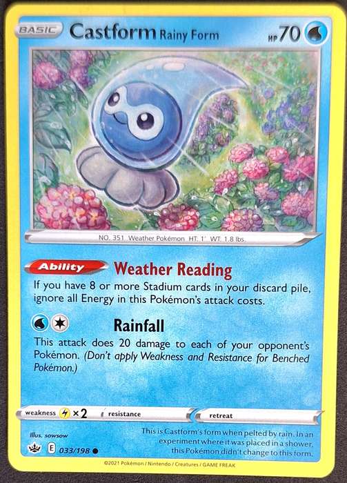 Pokemon 2021 Chilling Reign 033/198 Castform Rainy Form