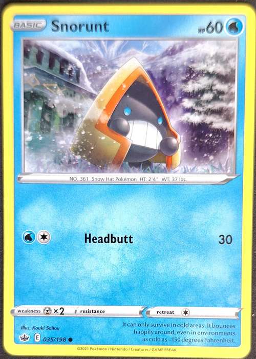 Pokemon 2021 Chilling Reign 035/198 Snorunt