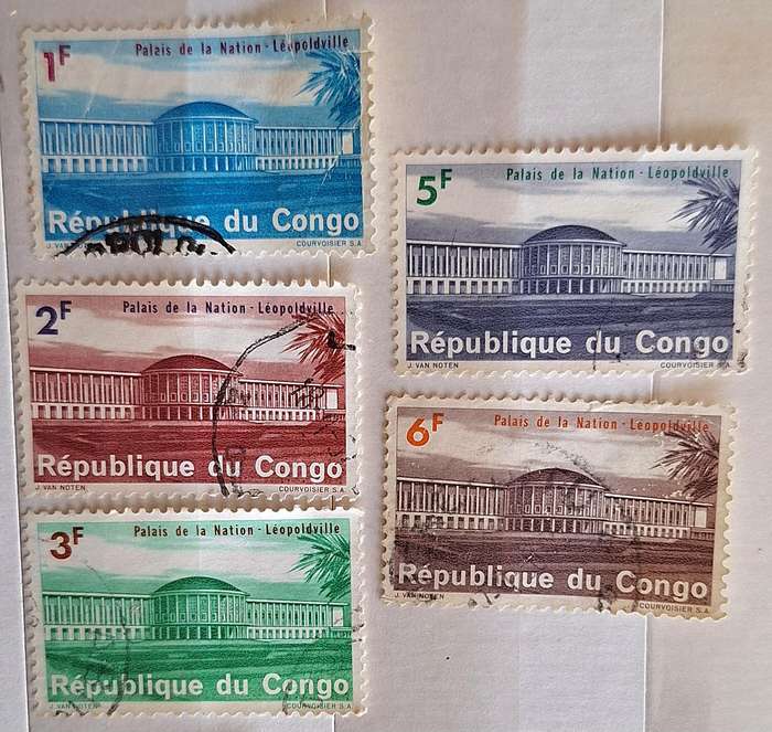 Congo 1964 National Palace Leopoldville 5 Used stamps