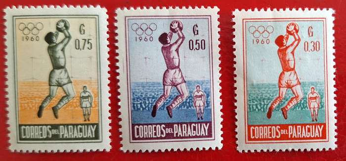 Paraguay 1960 Rome Olympic Games 3 Unused Hinged stamps
