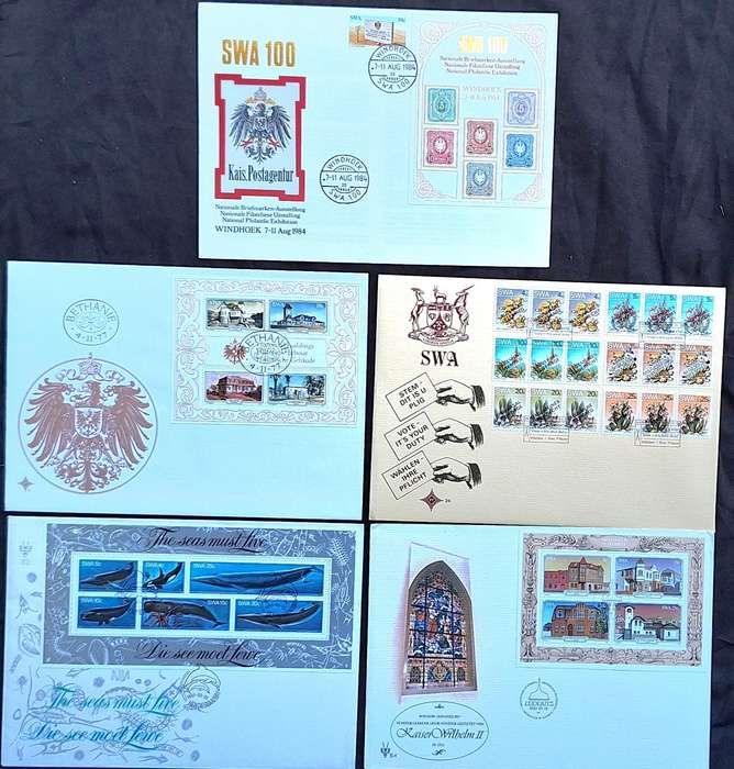 South West Africa Mixed Lot of 5 FDC's 1970's and 1980's