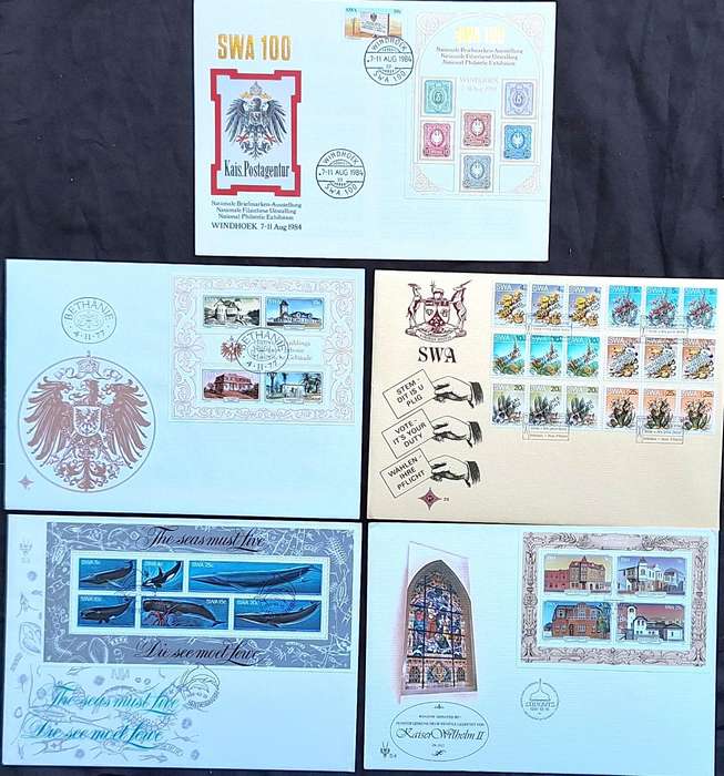 South West Africa Mixed Lot of 5 FDC's 1970's and 1980's