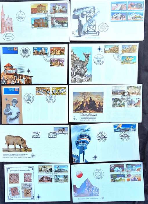 South West Africa Mixed Lot of 10 FDC's 1970's-1980's
