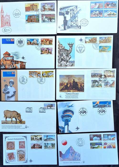 South West Africa Mixed Lot of 10 FDC's 1970's-1980's