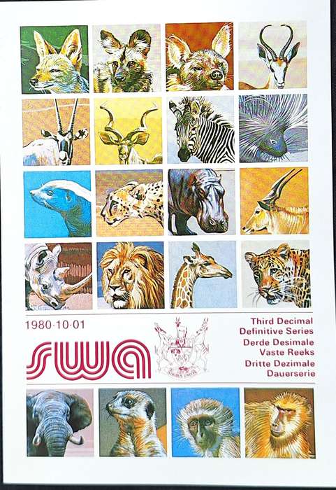 South West Africa 1980 3rd Decimal Definitive Series Animals FDC 30 in Envelope
