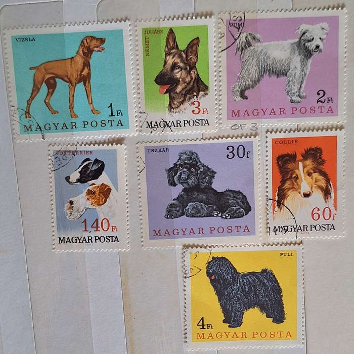 Hungary 1967 Dogs Set of 7 Cancelled Hinged stamps