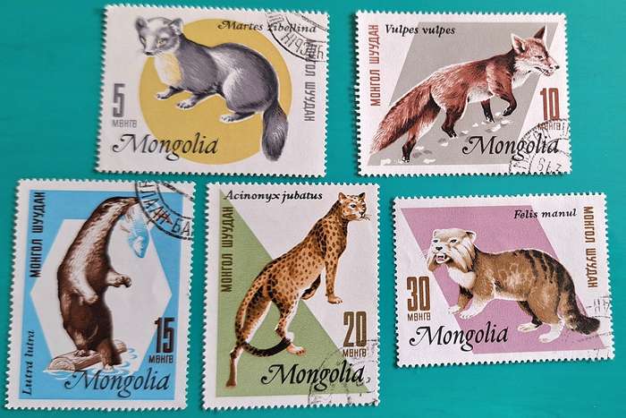 Mongolia 1966 Animals 5 Cancelled stamps
