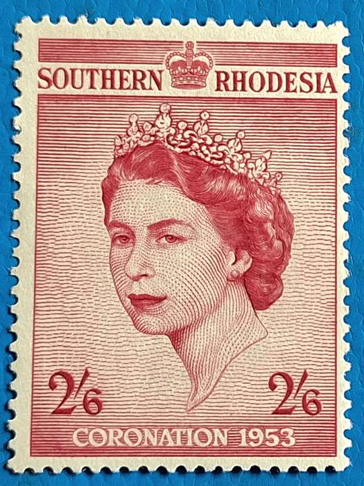 Southern Rhodesia 1953 Coronation Queen Elizabeth II 1 Unused Hinged 2/6 stamp